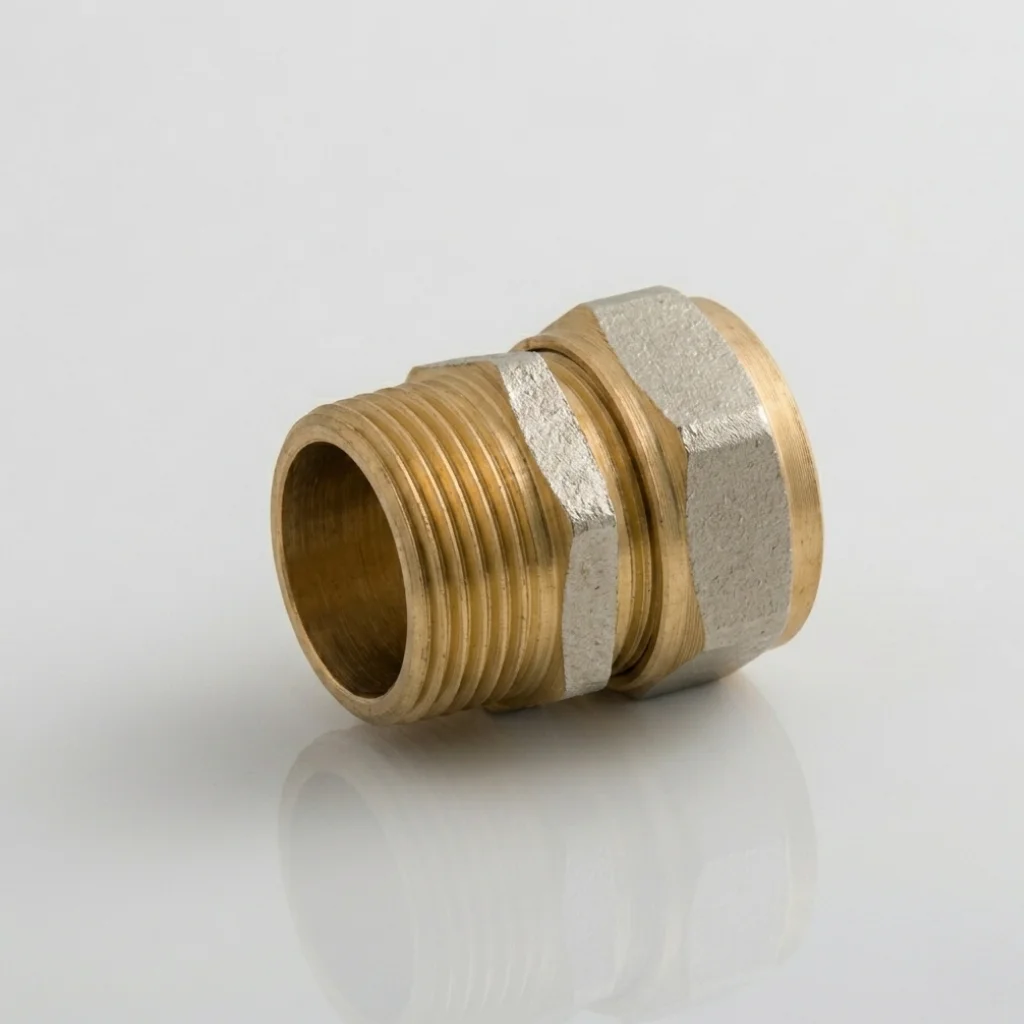 A13 PEX 16 mm x 3/4″ Straight Fitting, External Thread – Push-Fit System - Image 1